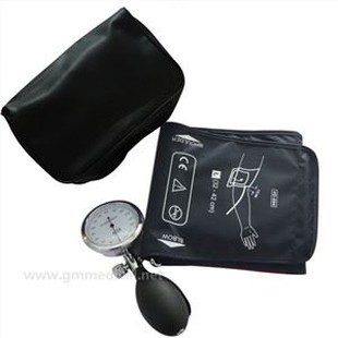 Liela pieaugušo manuālā asinsspiediena manšete, vienas caurules manšete ar spiediena mērītāju un piepumpēšanas spuldzi tumši zila.