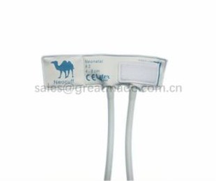 Jaundzimušajiem #2 vienreizējās lietošanas manšeti, 4-8cm rokas apkārtmēra balta ar gaiši zilu, duālā Tube