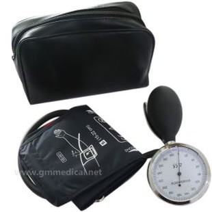 Bērnu manuālā asinsspiediena manšete, vienas caurules manšete ar spiediena mērītāju un piepūšanas spuldzi tumši zila.
